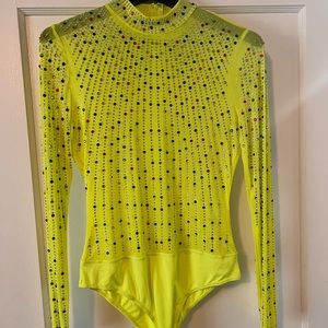 Fashion Nova Neon Sequined Bodysuit